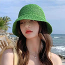 Summer Sun Hat Wide Brim Floppy Hats for Women Beach Cap Panama Straw Hat Dome Weave Bucket Hat Femme Shade Hat