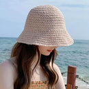 Summer Sun Hat Wide Brim Floppy Hats for Women Beach Cap Panama Straw Hat Dome Weave Bucket Hat Femme Shade Hat
