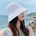 Summer Sun Hat Wide Brim Floppy Hats for Women Beach Cap Panama Straw Hat Dome Weave Bucket Hat Femme Shade Hat