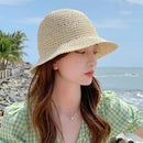 Summer Sun Hat Wide Brim Floppy Hats for Women Beach Cap Panama Straw Hat Dome Weave Bucket Hat Femme Shade Hat